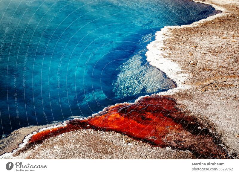 Lebendige Farben des Black Pool im Yellowstone National Park, Wyoming farbenfroh abstrakt schwarzer Pool yellowstone Wasser Verdunstung Geothermie Caldera heiß