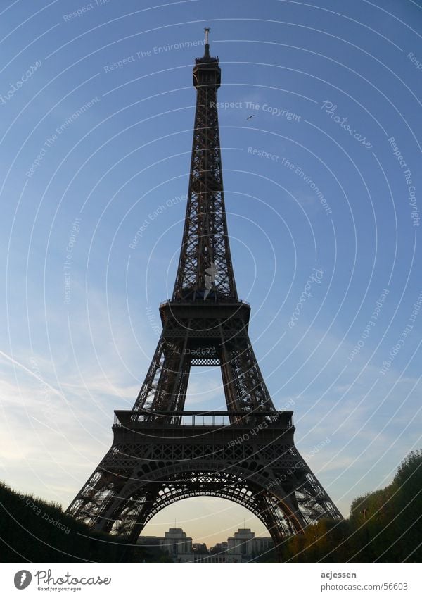 Je t'aime Tour d'Eiffel Paris Frankreich Dämmerung Funkturm Himmel