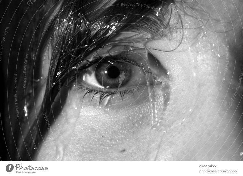 Starre Frau träumen Lied ruhig Wasser Auge Haare & Frisuren Makroaufnahme Unter der Dusche (Aktivität)