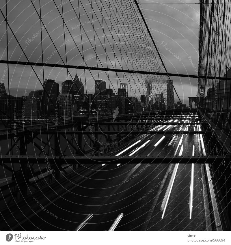 slow down. it's worth it. New York City Manhattan Brooklyn Bridge Verkehr Verkehrswege Personenverkehr Autofahren Straße Wege & Pfade Autobahn Brücke