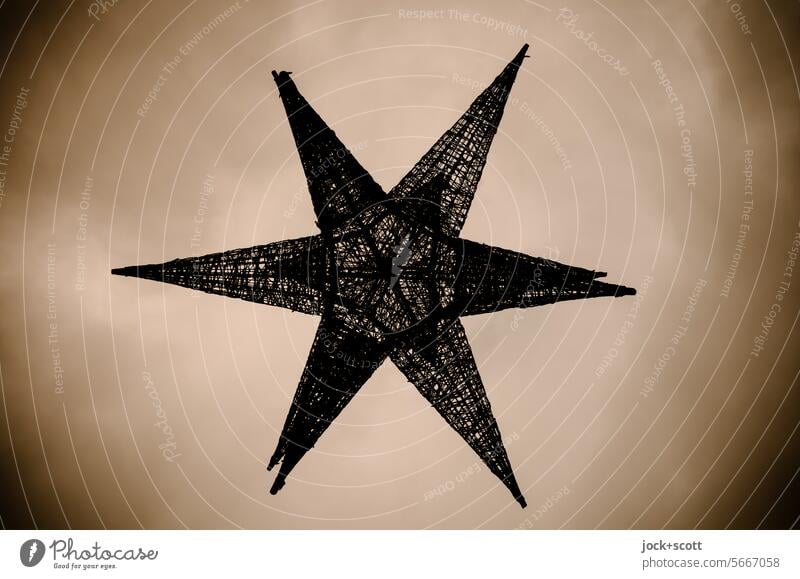 Stern in der Schwebe Stern (Symbol) Hexagramm Freisteller Hintergrund neutral Weihnachten & Advent Dekoration & Verzierung Weihnachtsdekoration Monochrom