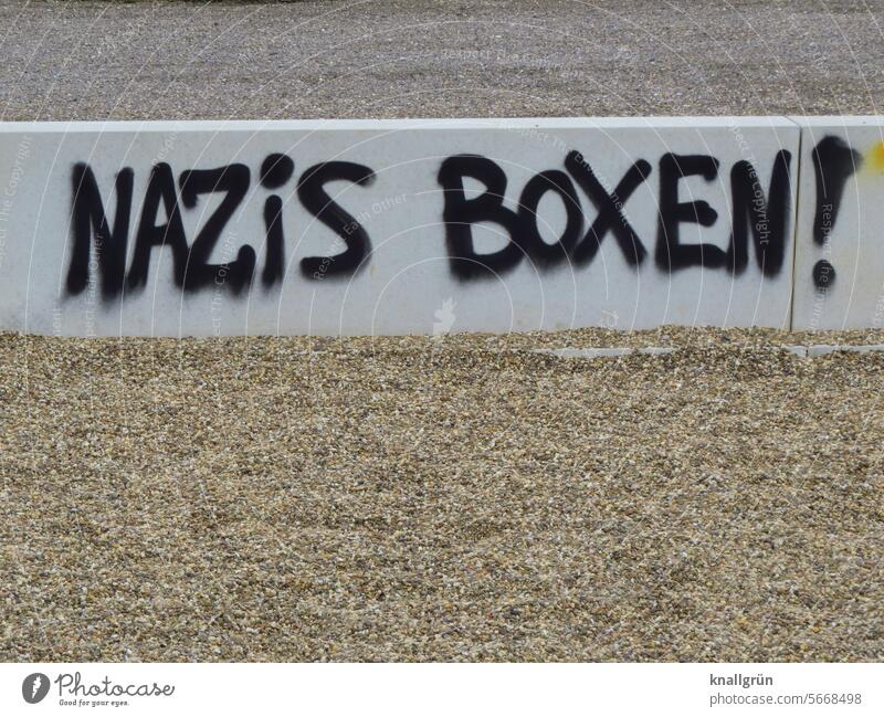 Nazis boxen! Graffiti Politik & Staat protestieren Gesellschaft (Soziologie) Schriftzeichen Verantwortung Solidarität Demonstration Wut Respekt