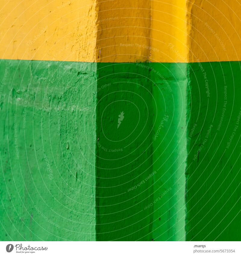 Brazil Nahaufnahme Brasilien minimalistisch Hintergrundbild Grafik u. Illustration Farbe grün gelb einfach Wand Strukturen & Formen Geometrie Ecke eckig Linie