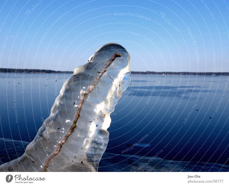 Eisiger Mantel Eiszapfen See Schnellzug kalt Hülle Frost