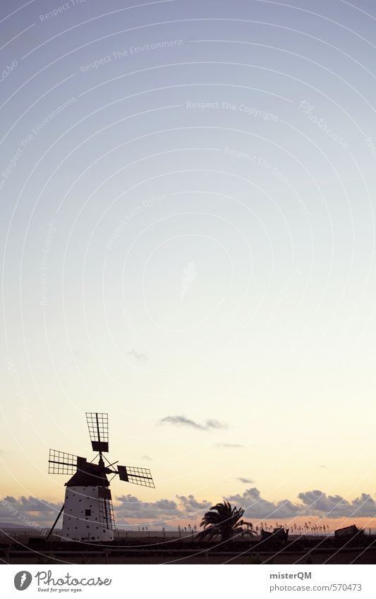 I.love.FV XXVI Kunst ästhetisch Zufriedenheit Windmühle Himmel (Jenseits) himmelblau Fuerteventura Spanien Urlaubsstimmung Einsamkeit sommerlich Sommerurlaub