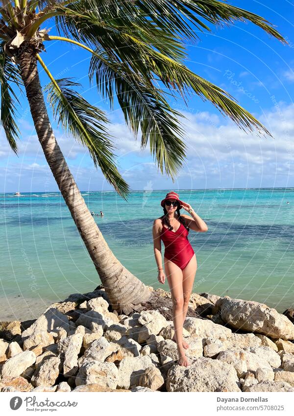 Erstaunlicher Strand in der Karibik Strand Karibik puntacana Klarwasser Bikinimodell praia