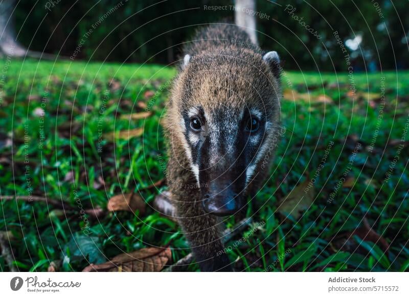 Kuriose Nasenbären-Begegnungen an den Iguazu-Fällen, Brasilien Iguazu Fälle Tierwelt südbrasilien neugierig Nahaufnahme Natur Grün Laubwerk wild Kreatur