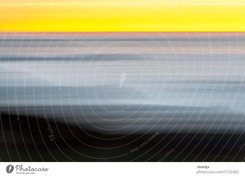 Bewegter Ausblick ICM abstrakt Unschärfe Bewegungsunschärfe Experiment Natur geheimnisvoll Landschaft Aussicht Sonnenuntergang Schönes Wetter inversionswetter