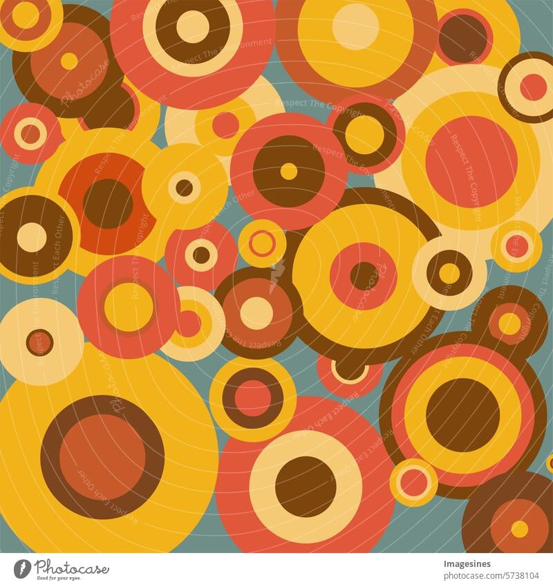 70er-Jahre-Retro-Kreis-Punkte-Tapetenmuster-Vorlage. Abstrakte trendige Muster, moderner Hintergrund. Muster mit farbigen Memphis-Punkten. kreatives Design
