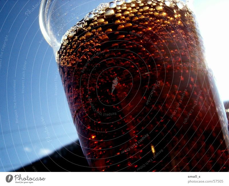 My coke 2 Cola Blauer Himmel Getränk Licht plastic glass thursty sun light bubbles
