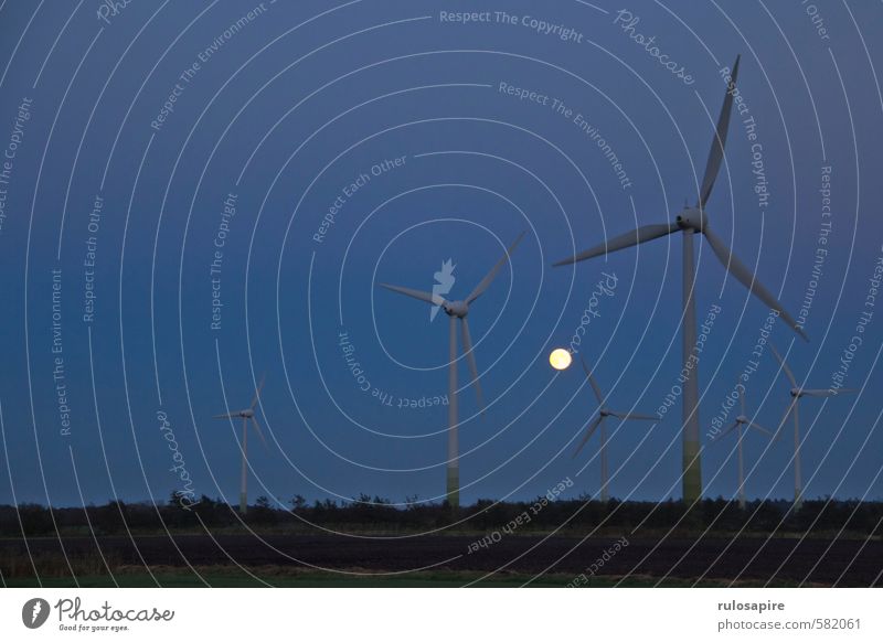 Mond vs. Energie I Landwirtschaft Forstwirtschaft Energiewirtschaft Erneuerbare Energie Windkraftanlage Energiekrise Natur Landschaft Luft Himmel