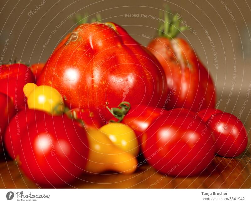 Ob klein oder groß, ob rot oder gelb - alles Tomaten Tomatensorten Tomatenernte Ballaststoffe Paradeiser Wachstum Nachtschattengewächse fruchtig gelbe Tomaten