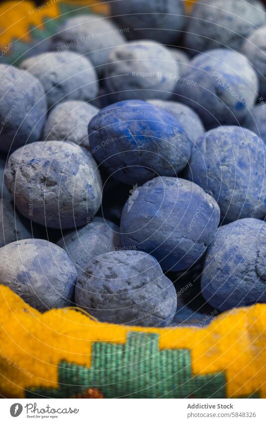 Frische Blaubeeren in der Marktauslage von der Oman-Reise Frucht frisch reisen Textur Nahaufnahme Sukkulente Anzeige organisch Lebensmittel produzieren