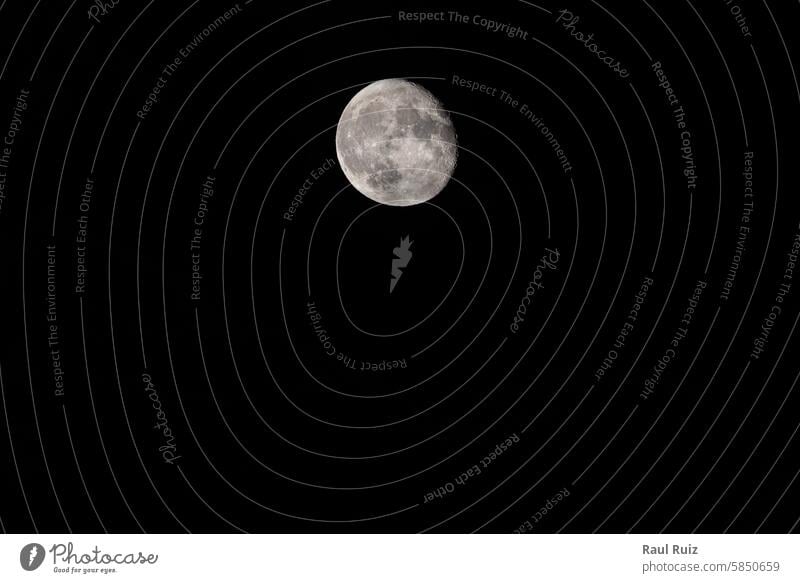 Lunare Majestät: Teleaufnahme des Vollmonds Telebild Details Nachthimmel nachtaktiv Leerraum Mond- himmlisch Nachtzeit Astronomie Astrofotografie Mondphase