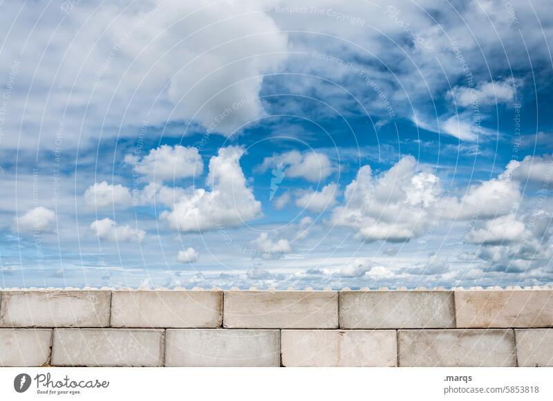 Wolkengrenze weiß blau Himmel Sommer Ruhe Hoffnung Himmel (Jenseits) fluffig Umwelt Klima schön Hintergrund Atmosphäre wolkenlandschaft Klimawandel Wetter