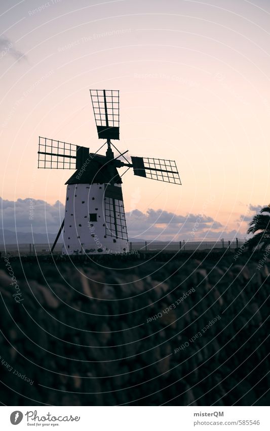I.love.FV XLVII Kunst ästhetisch Mühle Windmühle Windmühlenflügel Himmel Spanien Fuerteventura Landwirtschaft Bauernhof Farbfoto Gedeckte Farben Außenaufnahme