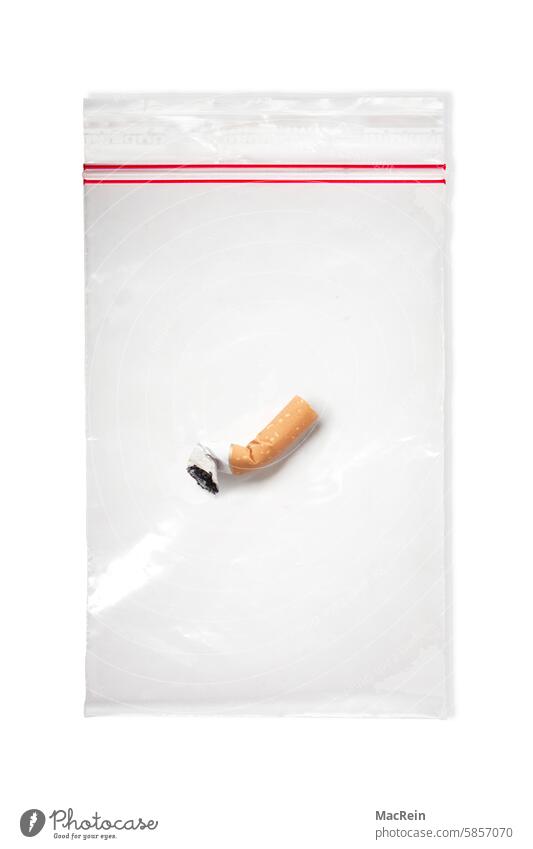 Zigarettenstummel als Beweismttel zigarettenkippe DNA Beweismittel Plastiktüte Plasticktütchen