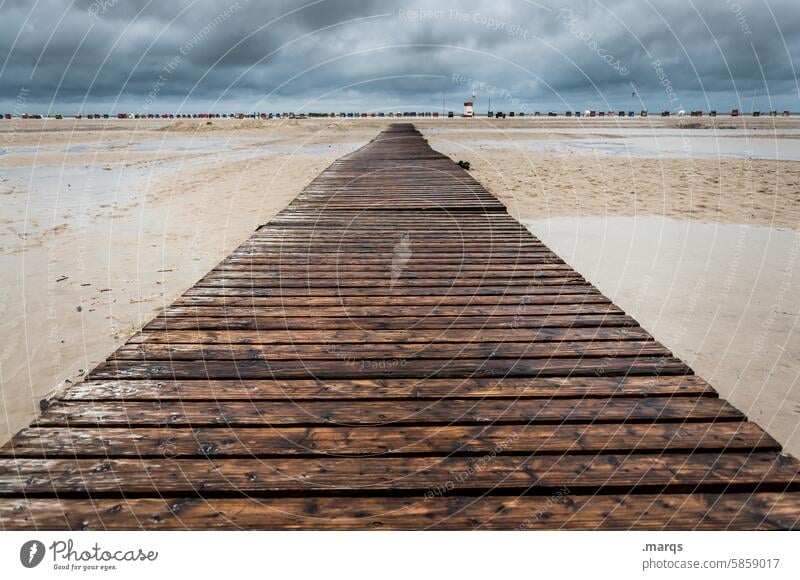 zum Strand Wege & Pfade vorwärts Zukunft Sehnsucht Fernweh ruhig Abenteuer Horizont Zentralperspektive Ferien & Urlaub & Reisen reisen Wolken