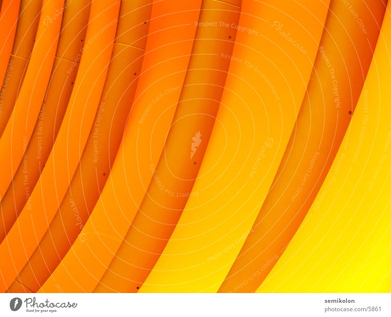 orange wave gelb Streifen Wand rund Wellen Muster Fototechnik