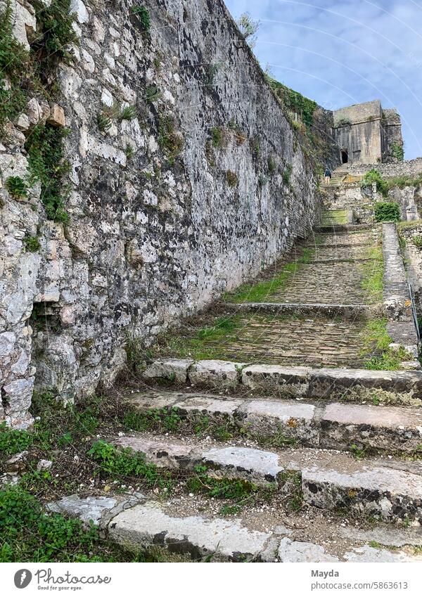 Ruine auf Korfu Griechenland alt altertümlich Architektur Außenaufnahme Gebäude braun Farbfoto Festung Form Fotografie geschichtlich griechisch