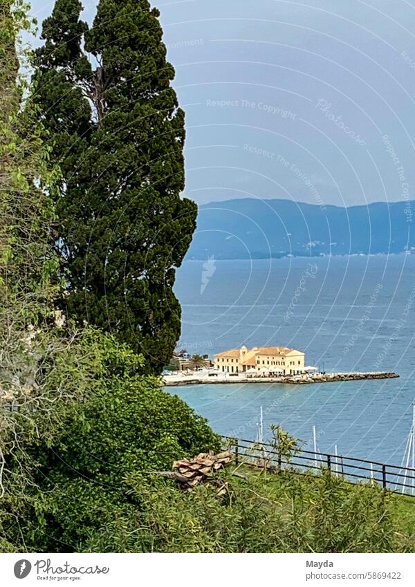 Blick aufs Meer Korfu Griechenland Paradies bildhintergrund Panorama (Aussicht) Frühling Wolken Horizont Wasser niemand dramatischer himmel horizontal Himmel