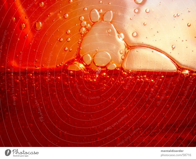 ... etwas Rot abstrakt rund Kreis Oval Inhalt Konzentration Schaum Flüssigkeit Blut Körperflüssigkeit Duschgel rot Luft durchsichtig Sauberkeit Reinigen Gel zäh