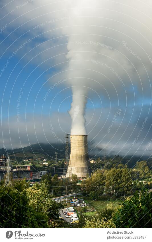 Wärmekraftwerk Kraft thermisch Station Industrie Elektrizität umgebungsbedingt Verschmutzung Klima nachhaltig Energie Pflanze Fabrik Umwelt