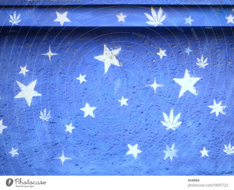 Fünfblättrige Sterne Hanf Cannabis Marihuana legal Betäubungsmittel legalisieren Kraut Rauschmittel Medikament Medizin berauschend bewusstseinserweiterung