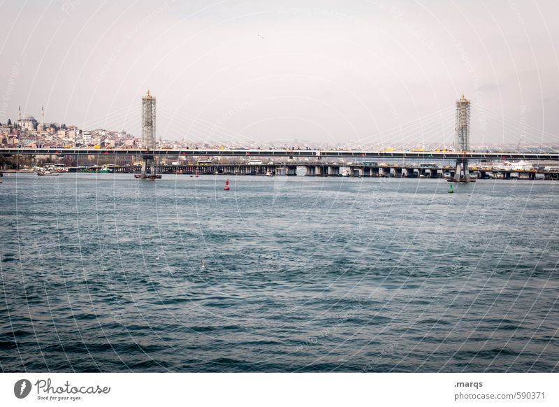 Bosporus Lifestyle Ferien & Urlaub & Reisen Tourismus Sommer Wasser Himmel Fluss Istanbul Türkei Brücke Bauwerk einfach schön Stadt Farbfoto Außenaufnahme
