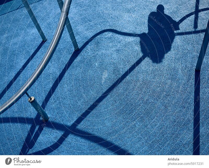 Schatten-Kletteräffchen Stange Klettern Kind Spielplatz Kletterstange Edelstahl blau Kindheit Spielen