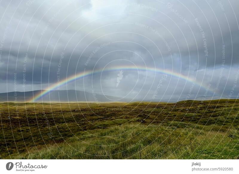 Nach der heutigen Nachricht ist hier ein Regenbogen für alle bunt Vielfalt Schottland Freiheit Natur Wiese Berge