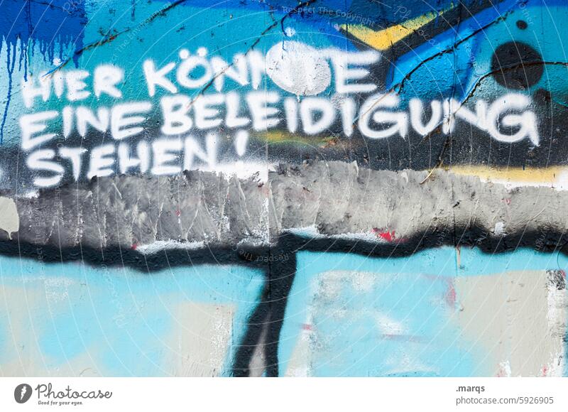 Hier könnte eine Beleidigung stehen Graffiti Wand streetart Schriftzeichen Schmiererei Buchstaben Wut Konflikt & Streit gereizt Frustration Aggression wütend