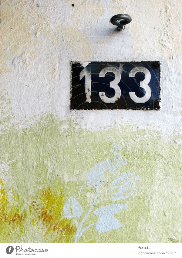 133 Ziffern & Zahlen Hausnummer Wand Blechschild Gemälde Haken Schraube Blume Wandmalereien Schilder & Markierungen alt