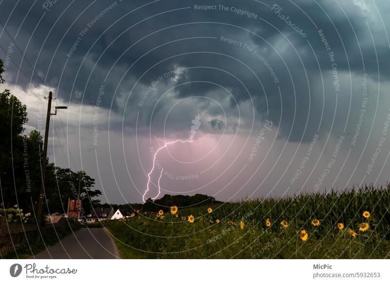 Sommergewitter Gewitterwolken Wetter Himmel Natur schlechtes Wetter Sturm dunkel Klima bedrohlich Unwetter Wolken Klimawandel Urelemente Außenaufnahme