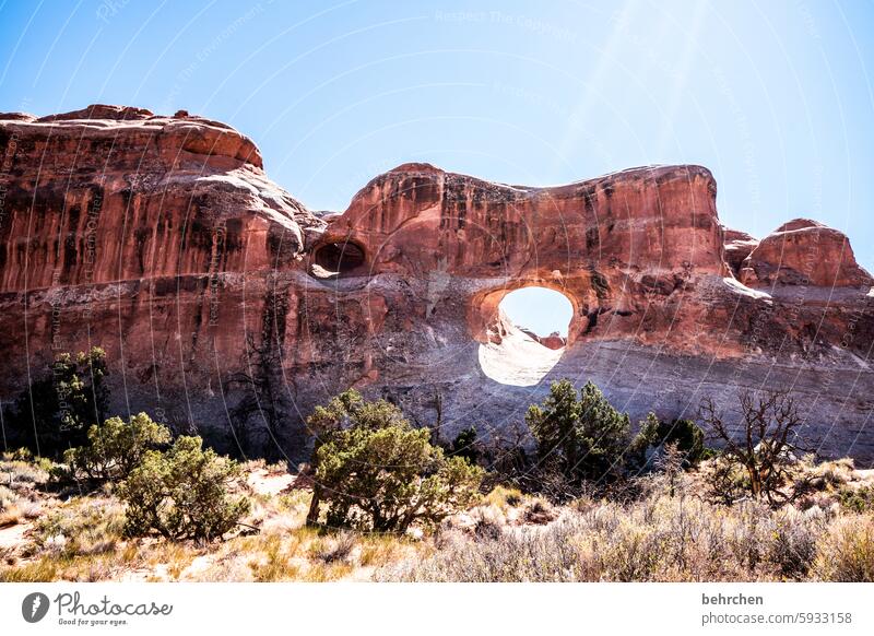 lückenhaft | herausgebrochen Himmel beeindruckend Felsen Arches National Park Utah Ferne Ferien & Urlaub & Reisen Amerika USA außergewöhnlich Fernweh Abenteuer