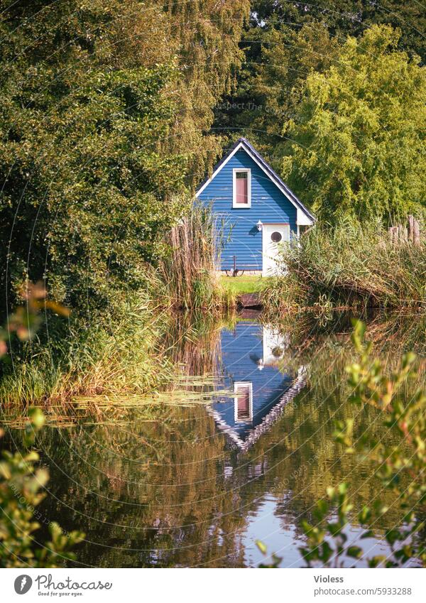 Haus am See Idylle Speiegelung Ferien Urlaub Stille Holzhaus