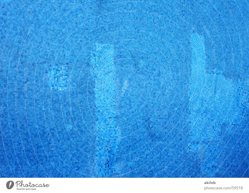 Mosaik (4) hell-blau Außenaufnahme Wand glänzend Quadrat Reflexion & Spiegelung Handwerk Muster Fliesen u. Kacheln Coolness Nahaufnahme Strukturen & Formen