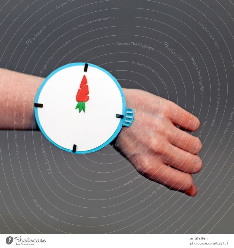 12 Uhr! feminin Junge Frau Jugendliche Erwachsene Arme Hand Finger Handgelenk Mensch 30-45 Jahre Accessoire Armbanduhr Zeichen Ziffern & Zahlen Linie lesen