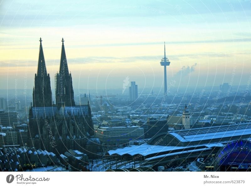 Alaaf you Umwelt Himmel Horizont Winter Klima Stadt Hochhaus Dom Bahnhof Heimweh Kölner Dom Colonius - Fernsehturm Stadtzentrum Skyline Sehenswürdigkeit