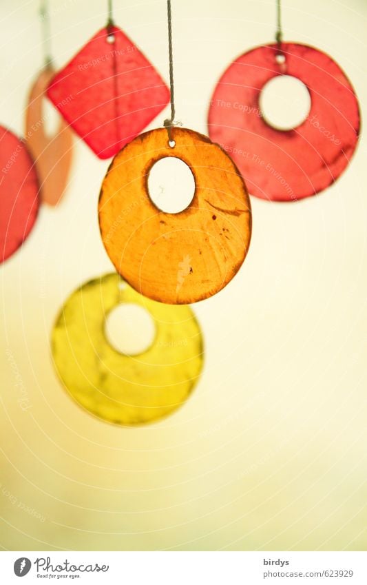 schön bunt solls sein Stil Design Dekoration & Verzierung Mobile Kunst Glas hängen leuchten ästhetisch positiv rund mehrfarbig gelb orange rot Fröhlichkeit