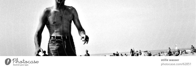 VOR JAHREN Strand schwarz weiß 19 Mensch Körper Wasser was willst du