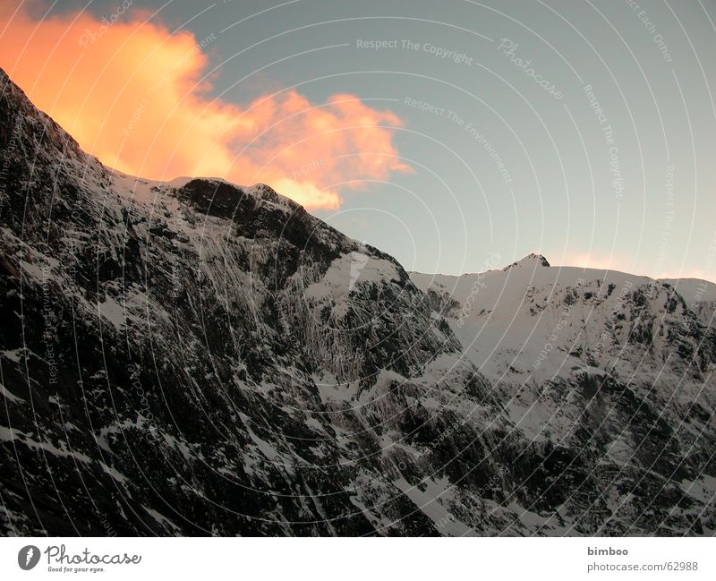 Milforssound Neuseeland Sonnenuntergang Berge u. Gebirge Milford Sound Schnee