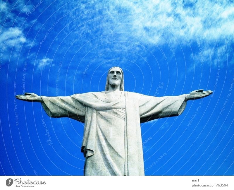 Christ the Redeemer Brasilien Jesus Christus Blauer Himmel São Paulo sculpture clouds arms wide open christ the redeemer
