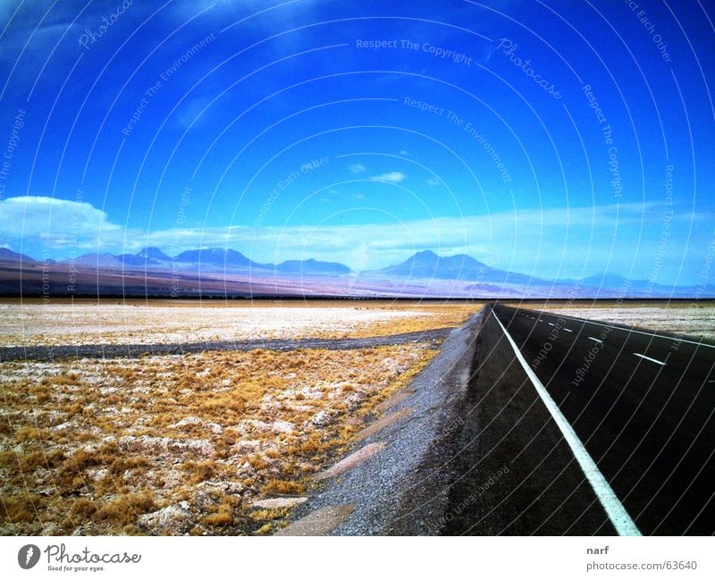 To the infinite and...beyond! Dessert Chile Salar de Atacama road Autobahn sunny lonely