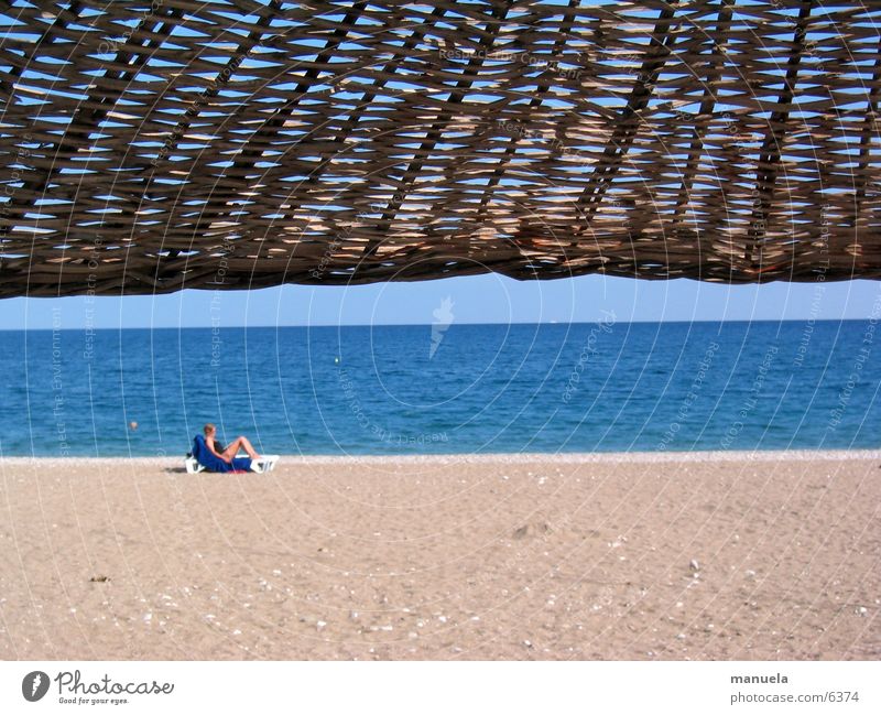 behütet Meer Strand Horizont Sonnenschirm Ferien & Urlaub & Reisen Türkei Wasser blau Sand Himmel Sonnenhut