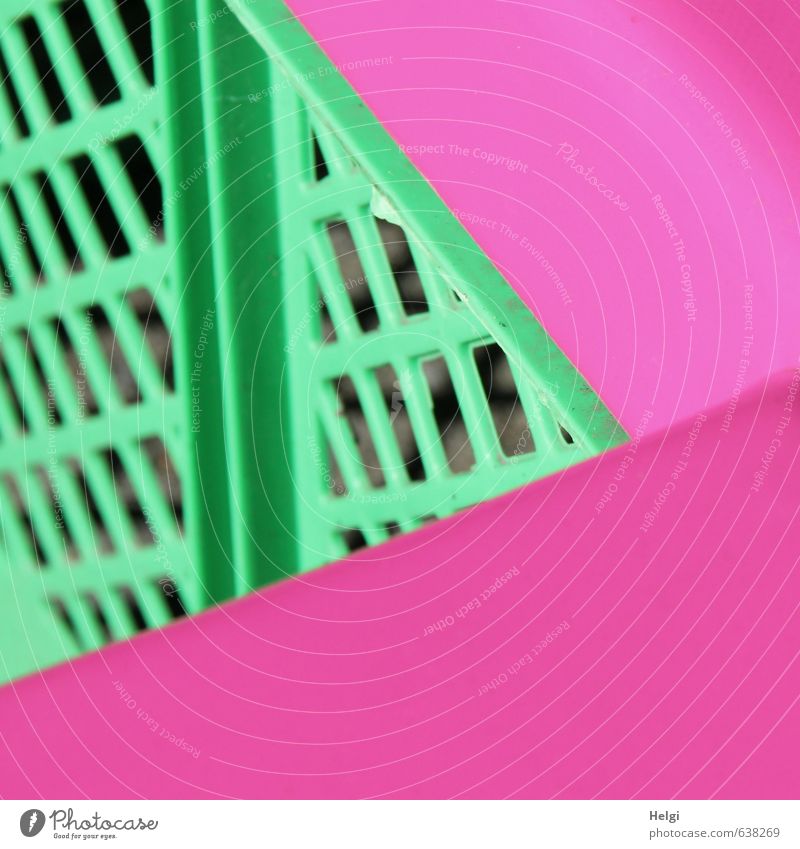 Quietschfarben... Dekoration & Verzierung Kitsch Krimskrams Kunststoff Linie stehen außergewöhnlich eckig einzigartig grün rosa Ordnungsliebe bizarr Kreativität