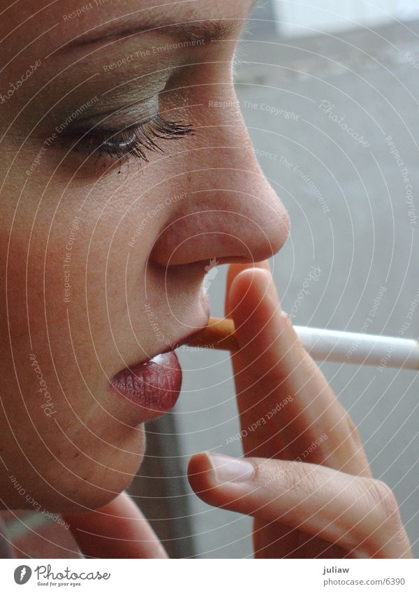 ich rauche kette Zigarette Silhouette Frau Rauchen Profil