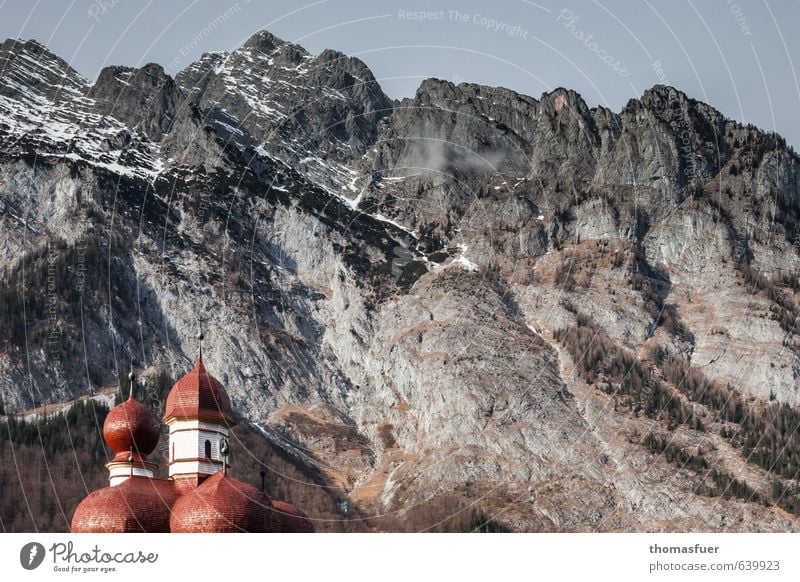 Watzmann Ferien & Urlaub & Reisen Tourismus Ausflug Sonne Winter Berge u. Gebirge Natur Landschaft Wolkenloser Himmel Schnee Alpen Gipfel Schneebedeckte Gipfel