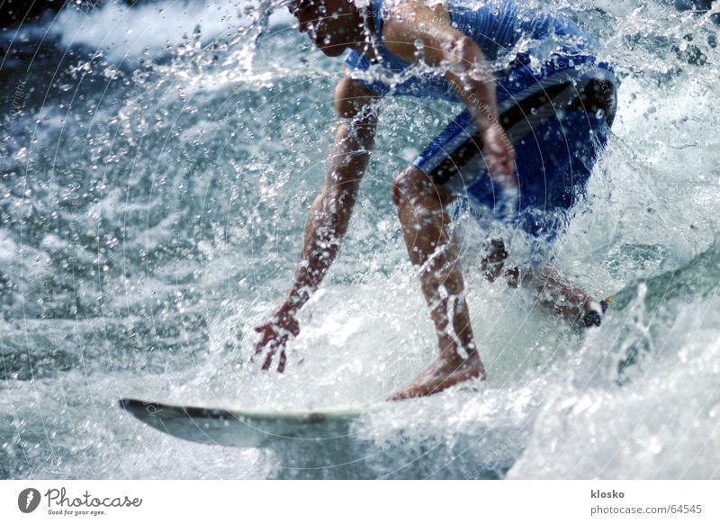 Surfer Wellen extrem Sport nass Geschwindigkeit Mann Extremsport Wasser Sportler Surfen