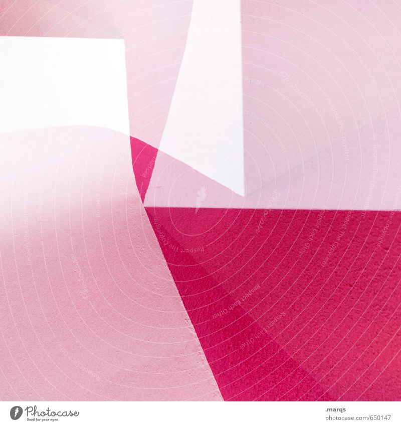 K Innenarchitektur minimalistisch Grafik u. Illustration eckig Design Stil außergewöhnlich modern weiß rosa Hintergrundbild Doppelbelichtung abstrakt trendy